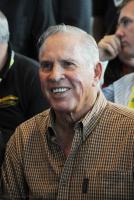 Spartanburg's Bud Moore and David Pearson were inducted into the Nascar Hall of Fame in Charlotte, Oct. 13, 2010. Here David Pearson enjoys a video of highlight from his career after the announcment.