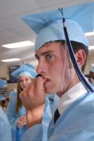 Jonesville High School graduate Robert Fowler shows his excited before the start of the 2006 graduation ceremony.